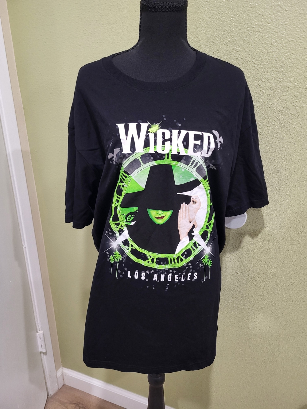 Wicked Los Angeles Black Graphic Tee with Green Artwork